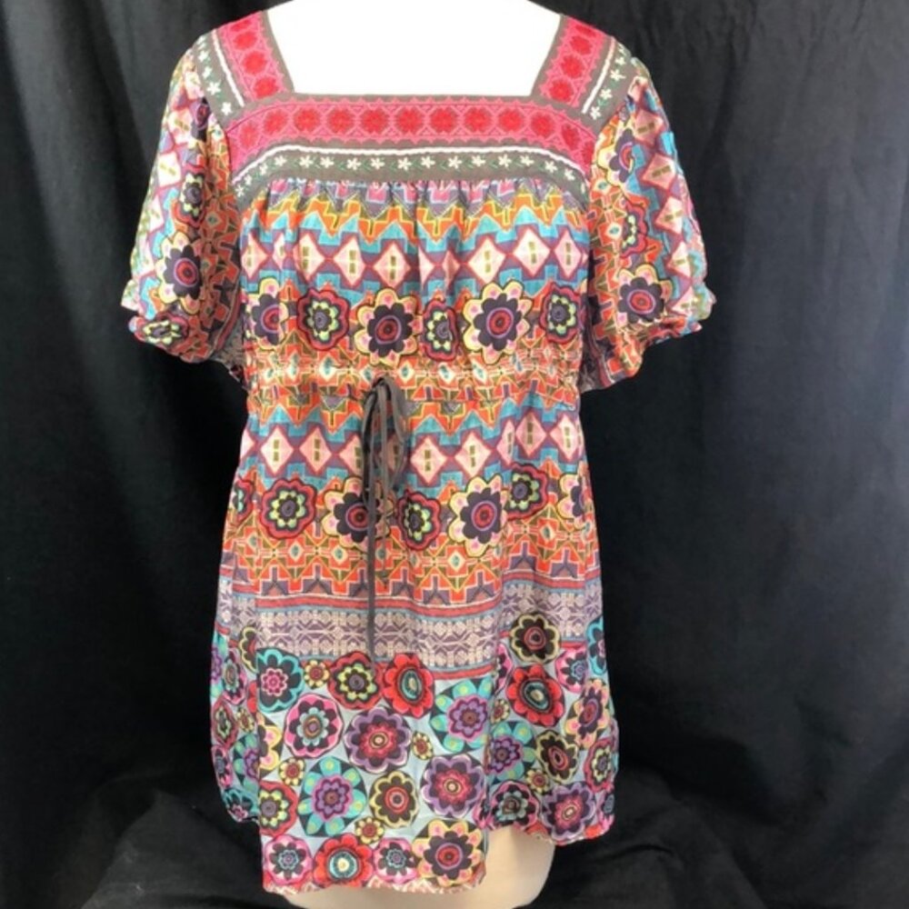 Johnny Was floral tunic - 100% silk - beautiful